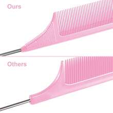 1/3pcs Flat Stainless Steel Hair Comb Set, Including A Wide-Tooth Comb, A Pointed Tail Comb And A Fine-Tooth Comb, Suitable For Professional Hair Salon Hair Brushes.