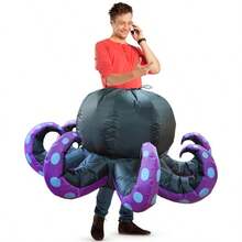 1pc Adult Inflatable Octopus Costume, Unisex Inflatable Costume - Full Body Heart-Themed Fancy Dress, Suitable For Halloween, Carnival, Christmas And Various Event Parties