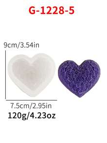 1个心形玫瑰系列蜡烛硅胶模具 - 白色 - 查看 8