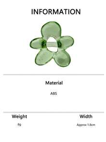 1pc Resin Asymmetrical Bubble Flower Shaped Ring, Unique Elegant Green Floral Design, Minimalist White Daisy Ring, Suitable For Women Everyday Wear - Bubble Flower Ring - View 7