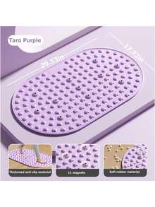 75*45厘米超长柔软硅胶足部按摩垫，超慢速跑步足部按摩垫，室内跑步机垫，可折叠，紫色、灰色、粉色可选，适用于跑步、健康按摩、健身、减肥、长时间坐姿