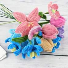 Bộ tăm bông vệ sinh dạng ống màu hồng và xanh lá cây (262/362/572 chiếc), bộ tăm bông vệ sinh dạng ống số lượng lớn để làm hoa, bộ dụng cụ làm hoa bằng chỉ, đồ thủ công mỹ nghệ, dây kim loại mềm mại, bộ trang trí Giáng sinh tự làm, quà tặng Ngày Valentine, Ngày của Mẹ, thích hợp cho người đam mê tự làm đồ thủ công. - hồng xanh - Xem 8