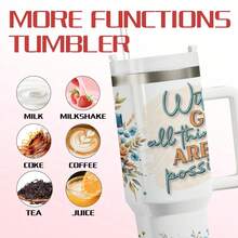 40oz Christian Tumbler With Handle, Floral Cross Faith Design, "With God All Things Are Possible" Insulated Travel Mug For Hot & Cold Drinks, Travel Mug For Home, Office & Church, Perfect Mother's Day, Easter & Holiday Gift For Women,Water Bottle,Termo De Agua,Gifts For Men,Mom Gifts,Tumblers With Straw And Lid,Best Friend Gifts Women,Christian Faith Tumbler,Scripture Quote Mug,24H Cold Retain,12H Hot Keep,Cup Holder Fit,Sweatproof Exterior,Church Travel Mug,Easter Gift Cup,Mother's Day Tumbler,Office Faith Mug,Valentines Gift,Valentine's Day - 40盎司 - 查看 6