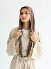 1件装女士经典纯色头巾，预缝制三角围巾，可环绕颈部，可调节头巾，柔软舒适的粘胶面料，适合搭配头巾服饰、日常穿着、运动、瑜伽 - 多色 - 查看 16