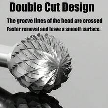 10件套钨钢旋转锉刀组，钨钢双刃雕刻锉刀，1/8英寸柄径，适用于木工雕刻、钻孔和金属加工的旋转工具配件 - 彩色 - 查看 3