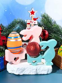 1pc Easter Bunny Cart DIY Mold - Resin Plaster Candle Casting Mould For Handmade Doll Ornament