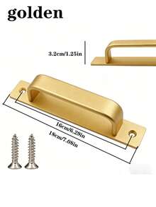 2pcs Gold, Silver, Black Aluminum Alloy Cabinet/Drawer/Door/Window Pull Handles, Home Hardware With Screws For Easy Installation - Multicolor - View 18