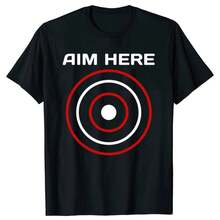 Camiseta de regalo de cumpleaños divertido, objetivo aquí, jugadores de dardos, tiro al blanco, club de tiro, ropa de hombre, camisetas gráficas de streetwear - Negro - Ver 10
