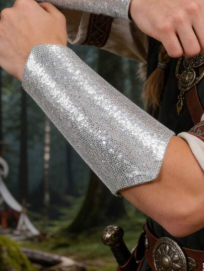 1 pieza Brazalete de armadura medieval vikinga, accesorio de utilería cómodo para cosplay de caballero
