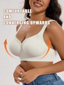 4 PSC Of Beautiful Back Soft Support Lifting Seamless Underwear Gathered Breathable Side Breasts Without Steel Ring Bra