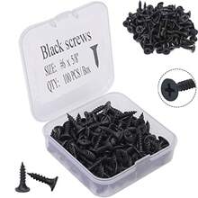 #6 X 5/8" Wood Screws 100pcs Black Flat  Screws Self Tapping Wood Screws Carbon Steel Assorted Drywall Screws For Wood Cabinet Furniture - 6 X 58 - 查看 8