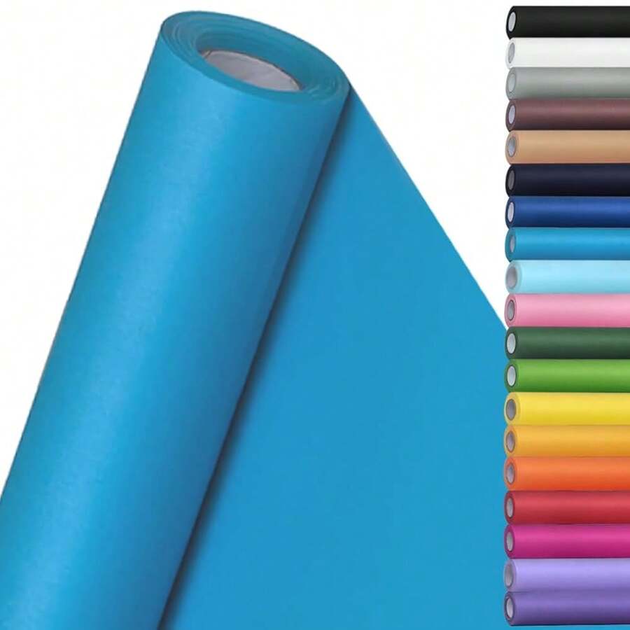 SMART&CASUAL 15\ X 450\ (37.5') Kraft Paper Roll For Art Craft Supplies Gift Wrapping Moving PacFKing Painting Drawing Paint Easel Poster Chart Paper (Lake Blue, 15\ W X 450\ L (37.5')) - 藍湖 - 查看 1