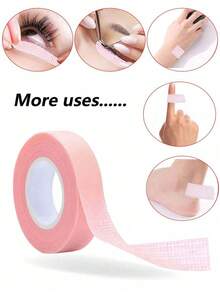 12pcs/Roll, 6pcs/Roll, 1pc/Roll Eyelash Extension Glue Tape, Pink Breathable Cloth Tape, Suitable For Eyelash Extension, Gentle With No Residue, Skin-Friendly And Non-Irritating - Multicolor - View 10