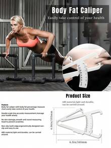 2026 New 3-Piece Skin Fold Caliper & Waist Tape Measure Body Fat Percentage Reference Chart, Men & Women Body Fat Measurement Kit, Convenient For Fitness Monitoring After Workout - Multicolor - View 2