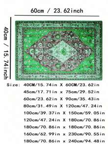1 件复古图案地毯，柔软短绒，长方形边框，几何中心图案，客厅装饰地毯，适合新年家居装饰/复古奢华家居日常场景 - 綠色 - 查看 13