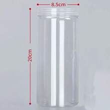 Clear Sealed Can With Lid Plastic Empty Packing Bottle Circular Storage Bucket Biscuit Jar  Sealed Cans Tank Container - 155ml - Xem 9