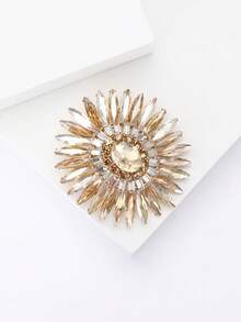 Luxury Crystal Glass Flower Brooches - Rhinestone Pins For Women Casual Party Jewelry Accessories / Friends Gifts Badges Decoration - Crystal Glass Flower - View 4