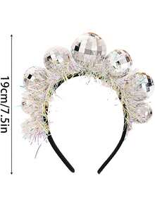 1个创意迪斯科球形头箍，闪亮球形头饰，适合圣诞节、新年、节日派对、嘉年华/化装舞会等场合佩戴。 - 彩色 - 查看 10