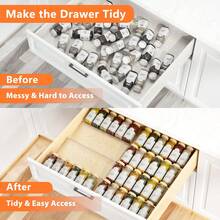 4pcs/8pcs Drawer Spice Organizer Box, 4/8 Tier Transparent Spice Rack Drawer Storage Box, Extendable From 30cm To 60cm, Drawer And Base Spice Rack Organizer (Jars Not Included) - Multicolor - View 7