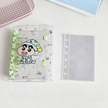 1pc Transparent Spiral Notebook, 3D Embossed Diamond Sticker Spiral Notebook, Sticker Book, KPOP Photo Card Storage Notebook, Double-Ring Soft Leather Transparent Spiral Notebook, Handmade DIY Diary, Photo Album, Sticker Book, Notebook, Scrapbook, Planner, School & Office Supplies - Multicolor - View 8