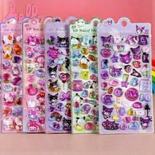 3D立体浮雕贴纸，防水可爱卡通女孩装饰贴纸，趣味装饰贴纸，适用于平板电脑、手机、水瓶、桌面、移动设备、礼品、办公室，用途广泛，适合儿童（颜色可能略有差异，随机发货） - 彩色 - 查看 1