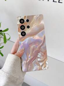 1pc 2D Printed Seashell Pearlescent Asymmetrical Wave Colorful Pattern Transparent Soft TPU Shockproof Anti-Scratch Anti-Fingerprint Phone Case, Camera Lens Protection Compatible With Apple, Nothing, Pixel, INFINIX, Redmi - Multicolor - View 6