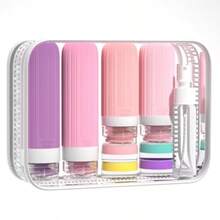 Juego De Botellas De Viaje De 18 Piezas De Silicona De 60/90 Ml Con Bolsa TransparenteKit Viaje Aprobado por TSA Sin BPA y a Prueba de Fugas Rosa - Rosa - Ver 3