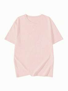 Women's Summer New Turtle Pattern And Letter Print Round-Neck Short-Sleeve T-Shirt, Casual Loose Versatile Top, Stylish Daily Wear - Baby Pink - View 4