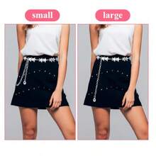 Silver Star Chain Belt Metal Star Belt Chain For Women Punk Y2k Chains Belts For Dresses Jeans Stars Waist Chains For Dress And Pants - như hình ảnh - Xem 6