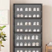 Wielofunkcyjna, przezroczysta, pyłoszczelna szafka na buty z klapką, 1/2", łatwa w montażu, z pokrywą, szafa na buty, regał, półka na buty, niezależna ekspozycja, nie wymaga montażu, regał wolnostojący, regał na książki, nadaje się do sypialni i salonu, przechowywania w pomieszczeniach, sypialni, kuchni, salonu, gabinetu, biura, przechowywania w okresie świątecznym, prezentów świątecznych i bożonarodzeniowych - Wielokolorowe - Zobacz 1