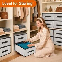 1pc Two-Layered Two-Drawer Fabric Clothing Storage Bin Storage Box Organizer Box - Variant - View 6