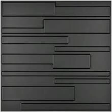 Art3d A10032BK Paneles de pared, 19.7 x 19.7 pulgadas, rectngulo 3D 3-negro, 32 pies cuadrados - rectángulo 3d 3-black1 - Ver 8