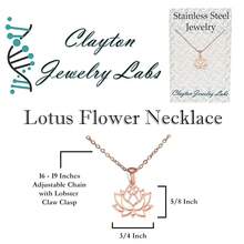 Lotus Flower Stainless Steel Necklace - 銀色 - 查看 4