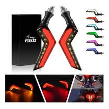 TendenciaPar Direccionales Led Moto Luces Señal Giro SecuencialCalidad premium - Rosa Violeta Amarillo - Ver 11