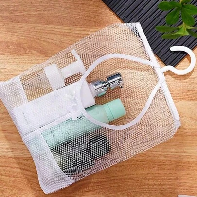 Portable Shower Storage Bag - Transparent Mesh Shower Storage Bag, Toilet Bag, Makeup Bag, Handbasket, Transparent Bag, Toilet Bag, Makeup Bag, Portable Shower Storage Bag - Transparent Mesh Shower Storage Bag, Handbasket, Suitable For University Dormitory, Bathroom, Gym, Camping, Quick Drying Shower Bag, Travel Essential, Vacation, Summer Vacation, Back To School, School Supplies Bag, School Toilet Bag, Travel Waterproof Toilet Bag
