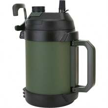 Gallon Jug, 128oz Large Insulated Stainless Steel Sports Jug, Large Triple Wall Vacuum Insulation Bottle - Keeps Cold To 48 Hrs - Sweat Proof, Gym, Hiking Camping - 軍綠色 + 128 盎司 - 查看 2