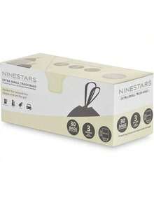 EstiloTendenciaNINESTARS NSTB-10-30 - Bolsa De Basura Extrafuerte Con Cierre De CordóN, Paquete De 1, Blanco, 13 GAL., 1Calidad PremiumVersióN Mejorada - 82,5 cm (alto) * 1,6 m (ancho) - Ver 2