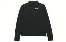 Nike Dri-Fit Pacer Solid Color Print Half-Pack Fit Stand Collar Long Sleeve Raglan Sleeve American Retro T-Shirt For Men