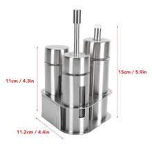 CYPNDiydeg Juego de Salero y Pimentero Botellas de Condimento de Especias de Acero Inoxidable 304 con Ventana de Visualización Base Juego de Salero y Pimentero para Cocina RestauranteFashion - 223616072 - Ver 5