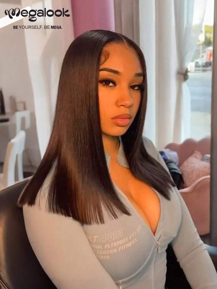 MEGALOOK 6"X5" Hairpiece With 180% Density, Pre-Trimmed & Pre-Plucked Closure, Straight Hair, Lightweight Cap, 12A Salon Grade Bleached Knots - SNatural - View 1