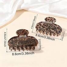 1个时尚豹纹发爪夹，高端发爪发夹，百搭亚克力波西米亚风发饰 - 彩色 - 查看 7