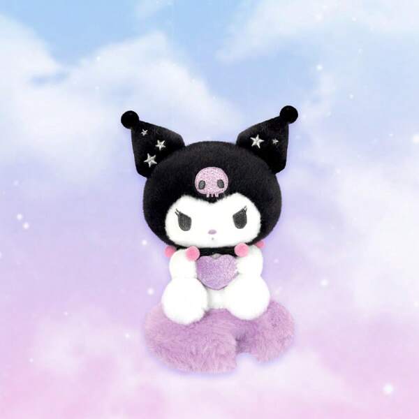 Miniso Sanrio Kuromi Star Moon Cloud Plush Charm, Skin-Friendly Plush Fabric, Pointed Hat Shape + Heart Decoration, Compact & Portable, Suitable For Backpack Decoration/Key Accessory/Daily Carry Cute Charm(1 PC)