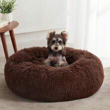 2026  WH Calming Dog & Bed, Round Soft Anti-Anxiety Donut Cuddler Warming Cozy Fluffy Faux Fur Plush Cushion Bed Small Medium Dogs And Cats (20/24/27/30), Light - Cà phê - Xem 7