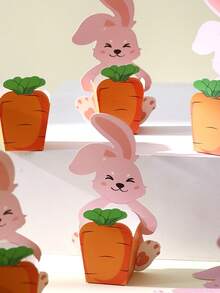 12件套复活节兔子篮子礼盒套装，可爱兔子造型糖果盒，礼品包装盒，节日派对礼盒，复活节装饰，家居装饰，桌面装饰，复活节兔子装饰，复活节快乐装饰，复活节派对用品，复活节彩蛋寻宝派对用品，复活节礼物 - 彩色 - 查看 5