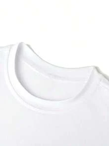 Camiseta cuello redondo y manga corta. Estilo casual con estampados modernos y cómodos. Paras y mujeres, estilo pareja, pareja, camiseta de manga corta con estampado de moda - Blanco 4 - Ver 3