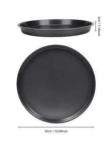 1个/3个装12英寸黑色碳钢披萨盘，披萨烤盘，不粘披萨模具，适用于披萨、蛋糕、面包、烤肉，带孔圆形烤盘，烤箱托盘，披萨盘，披萨模具，烘焙套装 - 多色A - 查看 15