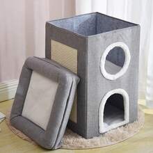 Cat House Foldable Storage Cat Cage Pet Cat Scratching Board Three-Dimensional - 64*40*40cm - View 6