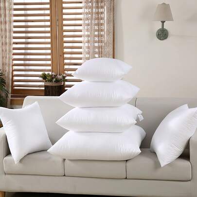 1个/2个白色枕芯，靠垫芯，无纺布欧式靠垫芯，方形沙发靠背垫芯，适用于客厅沙发、卧室床头板装饰、汽车座椅和圣诞装饰