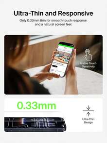 两片装高清钢化玻璃屏幕保护膜，兼容苹果设备，具有防刮擦、抗冲击和疏油涂层，触感顺滑。兼容苹果 X/XR/11/12/13/14/15/16/16 Plus/16 Pro/16 Pro Max/16e/17/17 Air/17 Pro/17 Pro Max 系列，适用于 手机壳。完美的 情人节礼物。 - 無色 - 查看 7