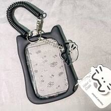 加厚防摔猫咪硅胶亚克力照片卡套钥匙扣学生证校园卡保护套返校用品 - Color - 查看 2